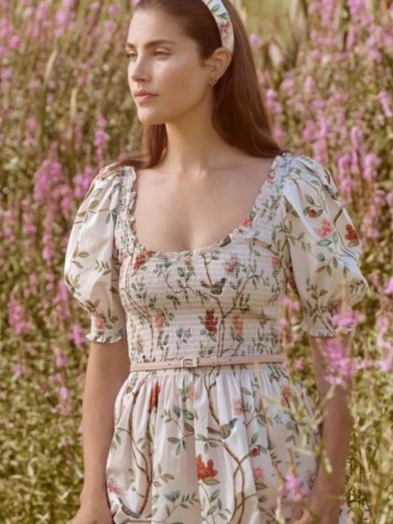 Hill House Dresses & Skirts - Hill House Louisa Midi Nap Dress Limited Edition Pink Floral Print 100% cotton